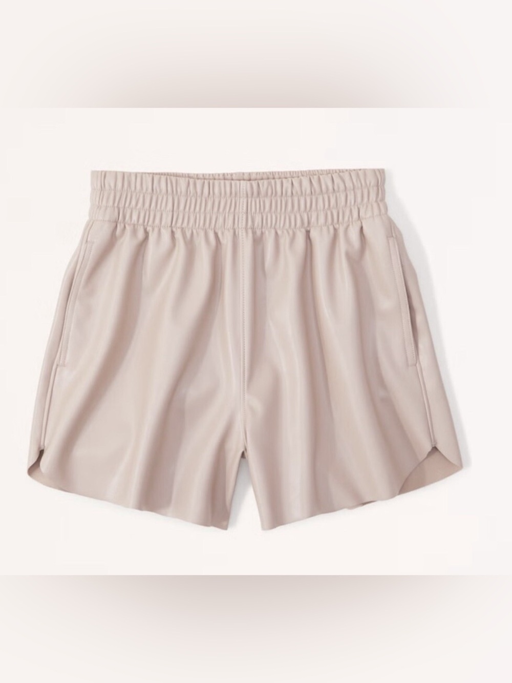 Abercrombie & Fitch Vegan Leather Dolphin-Hem Short Beige Sz M - NWT Barbiecore